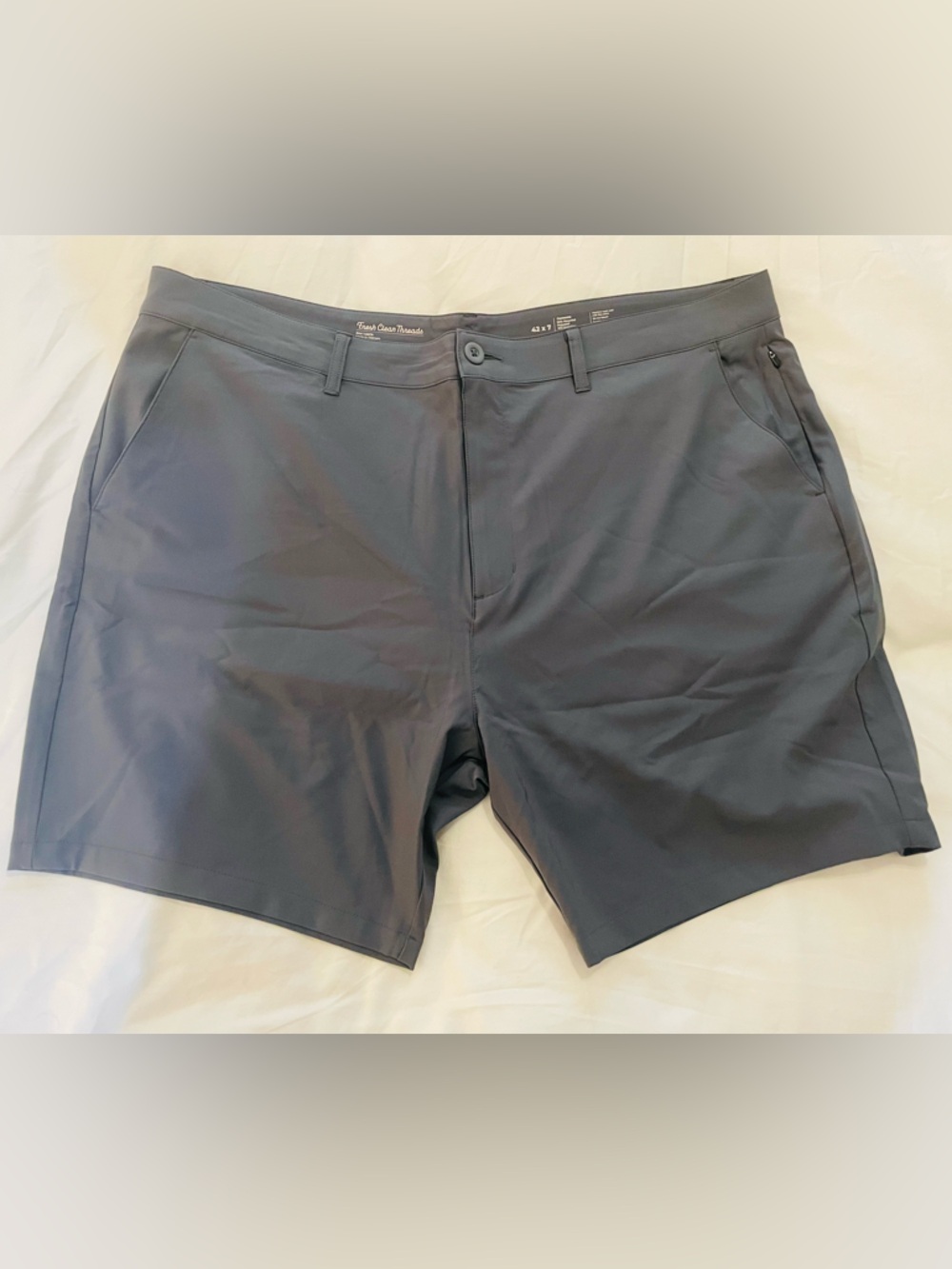 Men's Flat-Front Charcoal Performance Shorts